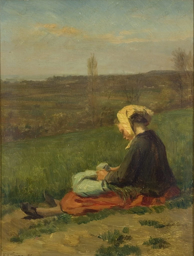 Un bambino in un campo, 1871